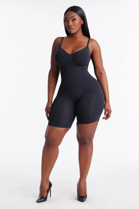 Body de formation de cuisse à compression forte sans couture Nova Sculpt - Noir