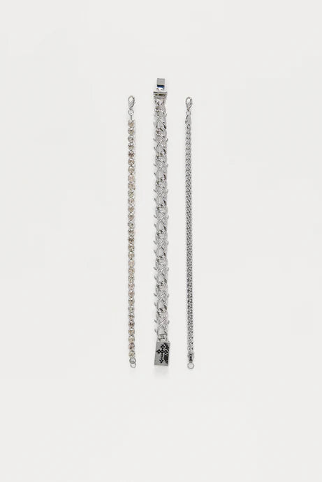 Ensemble de bracelets mixtes sans effort - Argent