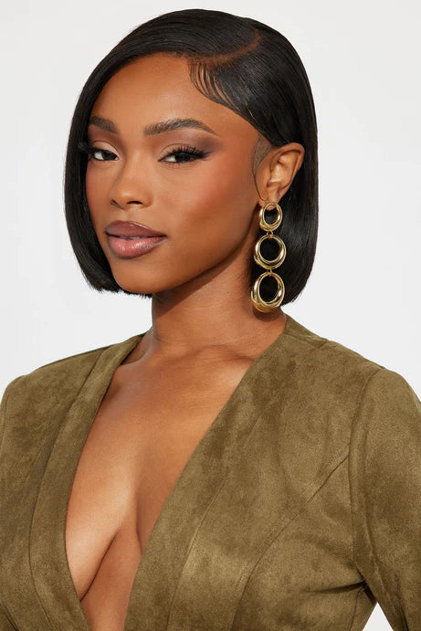 Boucles d'oreilles pendantes capturées dans la boucle - Or