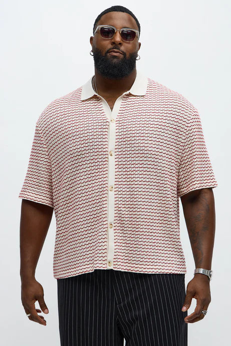 Chemise pull boutonnée à bloc de couleur coupe régulière - Crème/combo