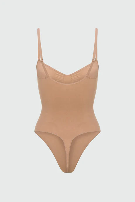 Body à string de compression solide sans couture Nova Sculpt - Nude