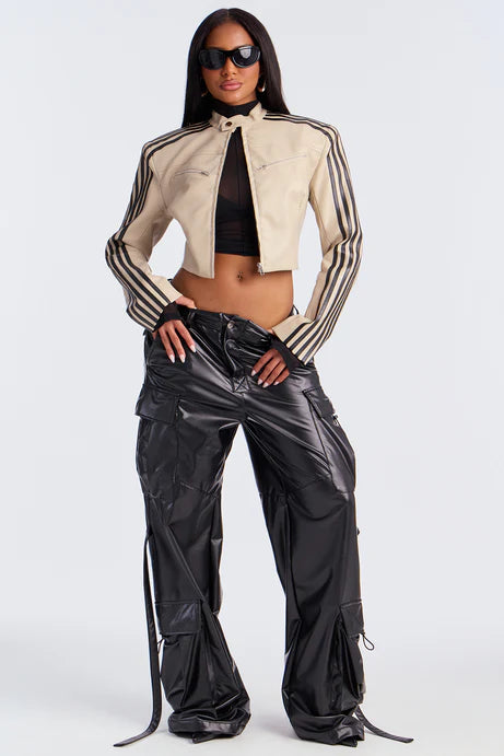 Veste de moto en similicuir sans fioritures - Stone/Combo