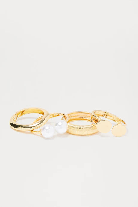 Ensemble de 4 bracelets de déclaration ces jours - Or