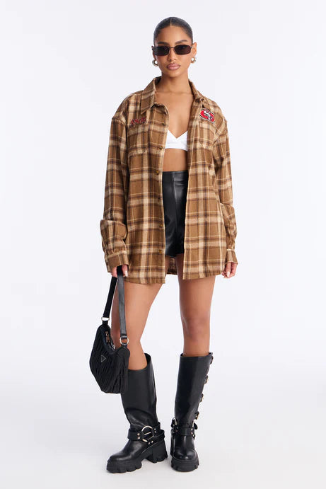 Chemise en flanelle à carreaux NFL 49ers - Marron/combo