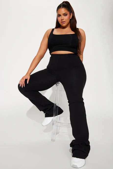 Pantalon évasé grand Adriana - Noir