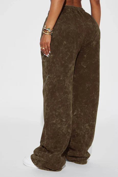 Pantalon de salon lavé Norah - Marron