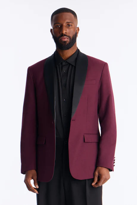 Blazer à col châle Belcourt - Bourgogne