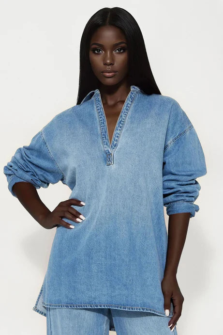 Ensemble de pantalons pour bébé en jean bleu - Lavage moyen