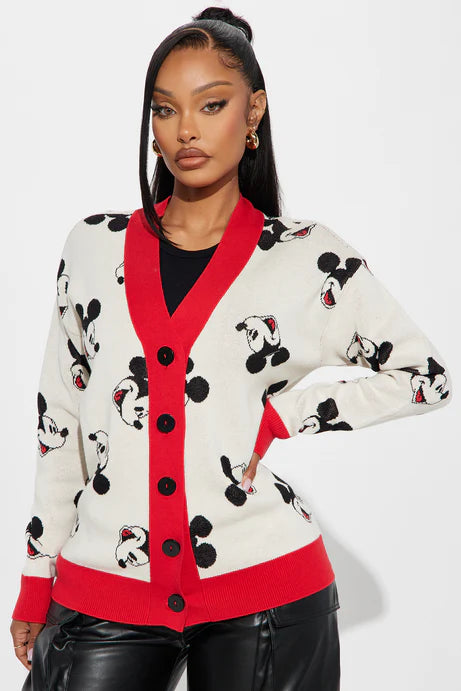 Cardigan Mickey Mouse - Crème/combo