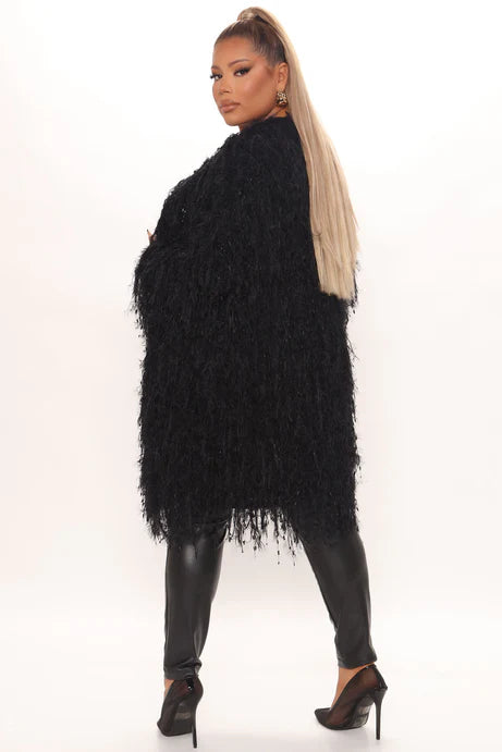 Cardigan à plumes Not A Issue - Noir