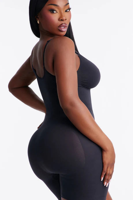 Body de formation de cuisse à compression forte sans couture Nova Sculpt - Noir