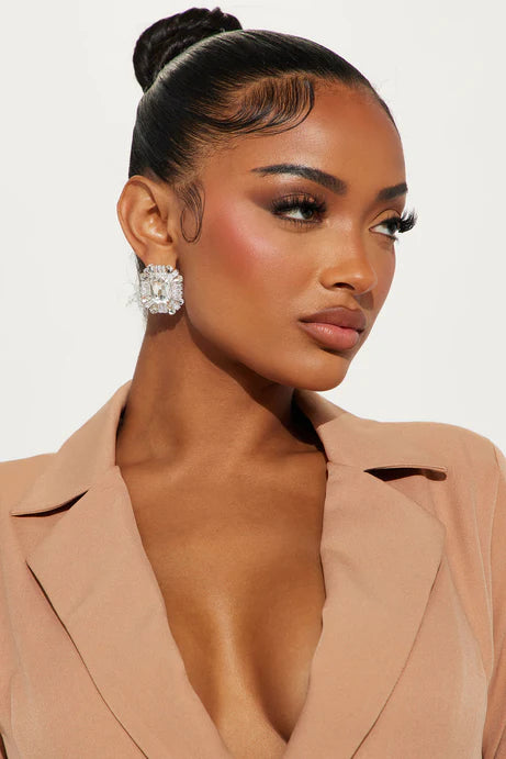 Boucles d'oreilles en strass Pure Excellence - Argent