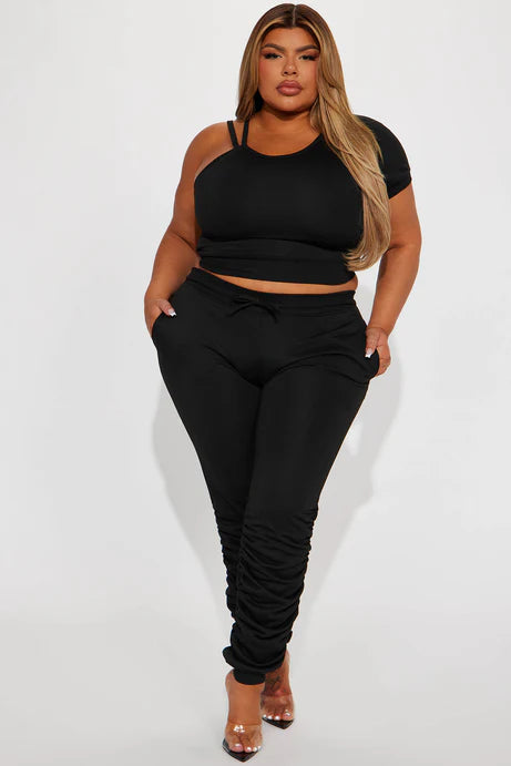 Ensemble de pantalons Story à un côté - Noir