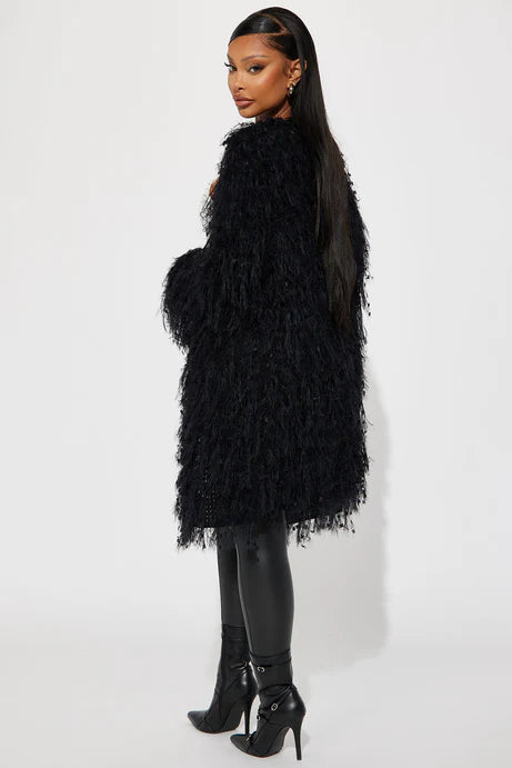 Cardigan à plumes Not A Issue - Noir