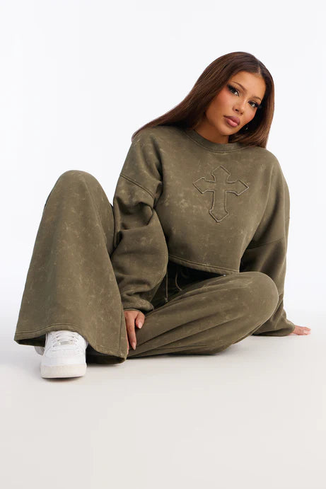 Ensemble de pantalons en polaire Hidden Cross - Olive