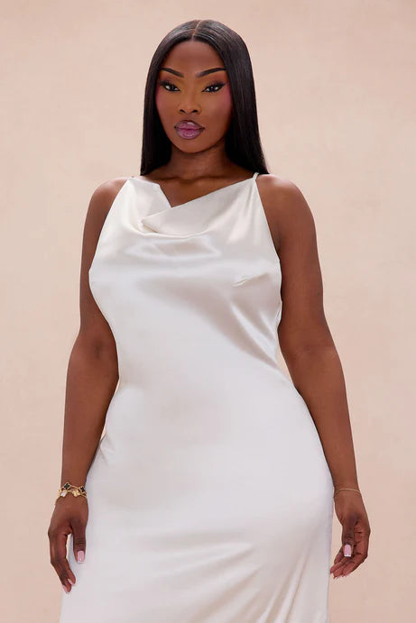 Ensemble de pantalons en satin à franges Ceile - Crème