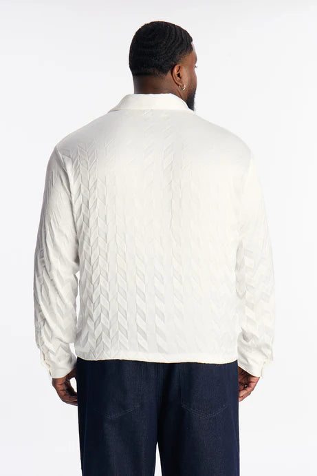 Chemise boutonnée Prism Weave - Blanc