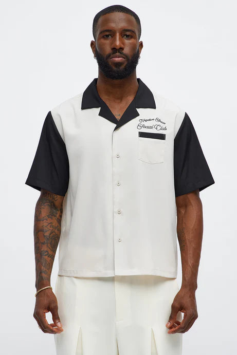 Chemise de bowling Regular Fit Social Club - Noir/combo