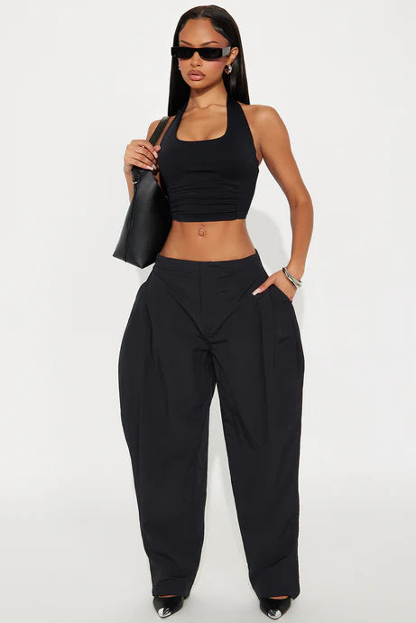 Pantalon coupe-vent en nylon - Noir