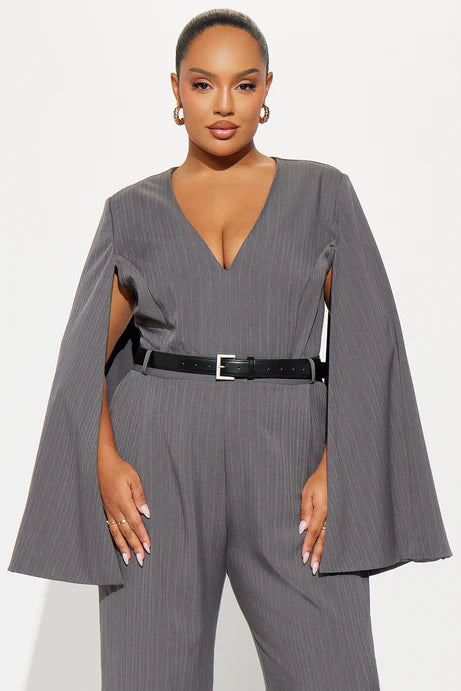 Combinaison à jambes larges Harlowe à rayures - Gris