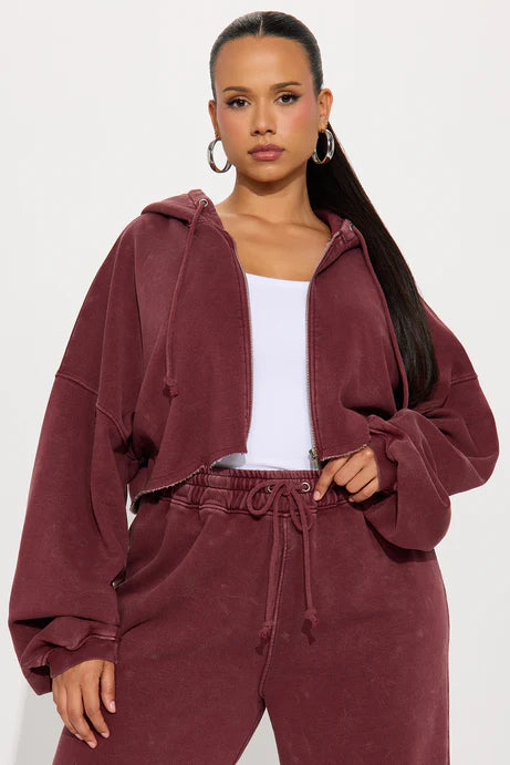 Ensemble de pantalon polaire On The Go - Bourgogne