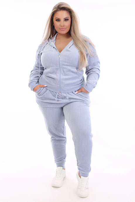 L'ensemble original en velours Trendsetter - Bleu