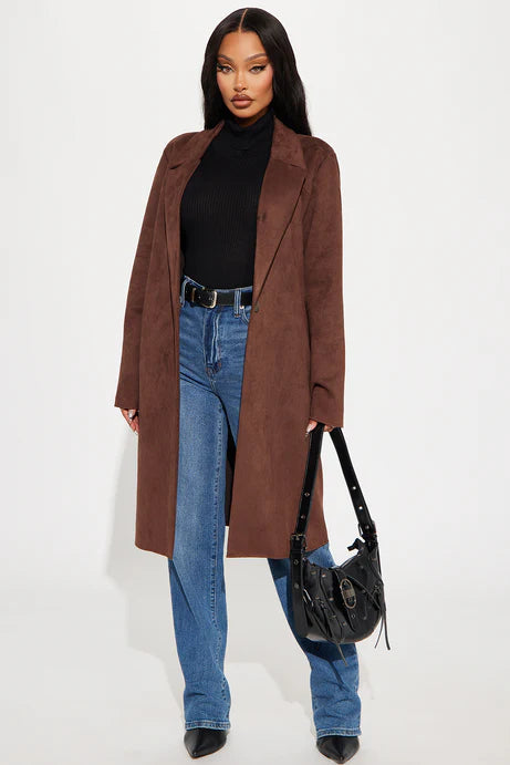 Trench en faux daim Taylor - Marron