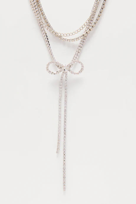 Collier ras du cou en strass Cold Nigh - Argent