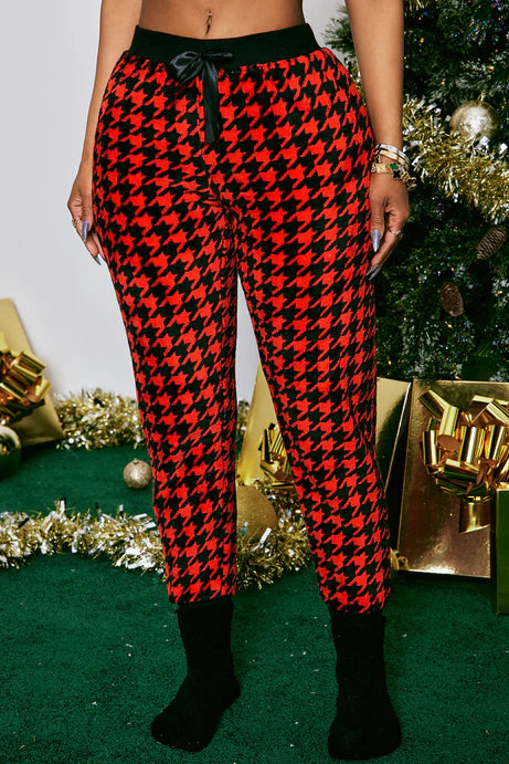 Cozy By The Fire Plush PJ Joggers - Rouge/Noir